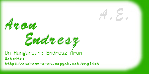 aron endresz business card
