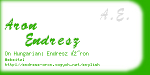 aron endresz business card